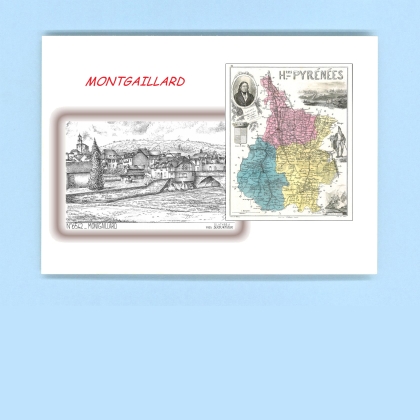 Cartes Postales impression Noir avec dpartement sur la ville de MONTGAILLARD Titre : vue