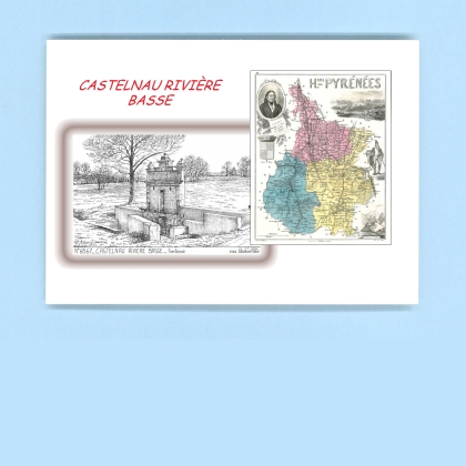 Cartes Postales impression Noir avec dpartement sur la ville de CASTELNAU RIVIERE BASSE Titre : fontaine