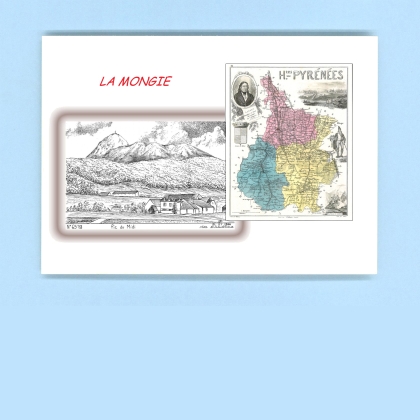 Cartes Postales impression Noir avec dpartement sur la ville de LA MONGIE Titre : pic du midi
