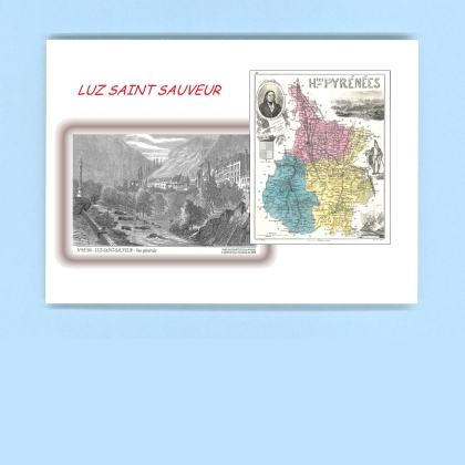 Cartes Postales impression Noir avec dpartement sur la ville de LUZ ST SAUVEUR Titre : vue generale