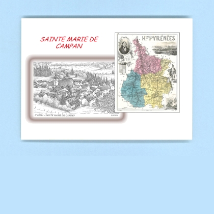 Cartes Postales impression Noir avec dpartement sur la ville de STE MARIE DE CAMPAN Titre : vue