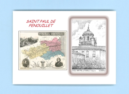 Cartes Postales impression Noir avec dpartement sur la ville de ST PAUL DE FENOUILLET Titre : chapitre