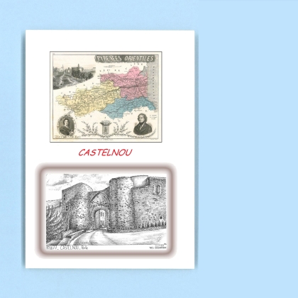 Cartes Postales impression Noir avec dpartement sur la ville de CASTELNOU Titre : porte