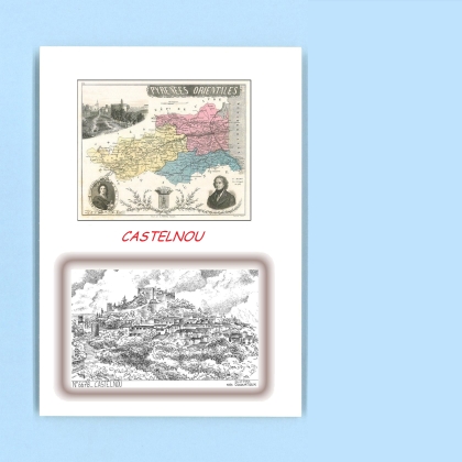 Cartes Postales impression Noir avec dpartement sur la ville de CASTELNOU Titre : vue