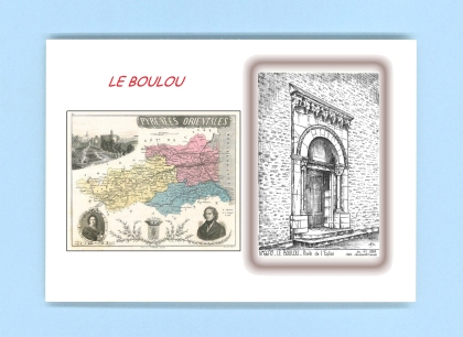 Cartes Postales impression Noir avec dpartement sur la ville de LE BOULOU Titre : porte de l eglise