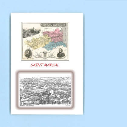 Cartes Postales impression Noir avec dpartement sur la ville de ST MARSAL Titre : vue