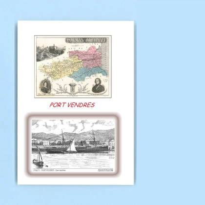 Cartes Postales impression Noir avec dpartement sur la ville de PORT VENDRES Titre : gare maritime