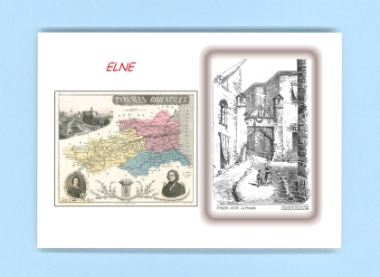 Cartes Postales impression Noir avec dpartement sur la ville de ELNE Titre : le portalis
