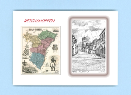 Cartes Postales impression Noir avec dpartement sur la ville de REICHSHOFFEN Titre : vue