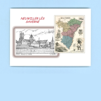 Cartes Postales impression Noir avec dpartement sur la ville de NEUWILLER LES SAVERNE Titre : vue