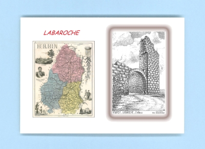 Cartes Postales impression Noir avec dpartement sur la ville de LABAROCHE Titre : chateau