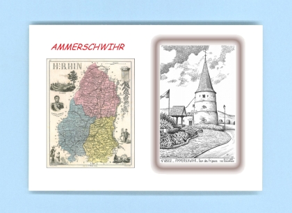 Cartes Postales impression Noir avec dpartement sur la ville de AMMERSCHWIHR Titre : tour des fripons