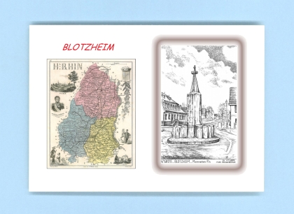 Cartes Postales impression Noir avec dpartement sur la ville de BLOTZHEIM Titre : manneken pis