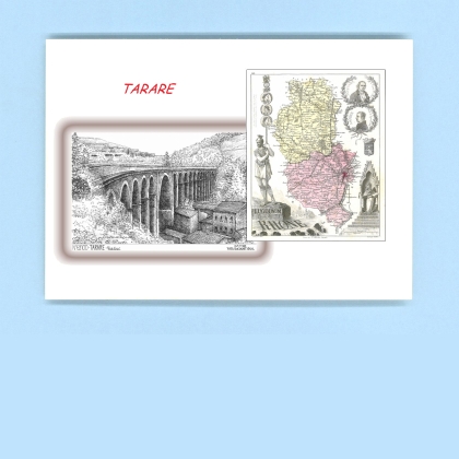 Cartes Postales impression Noir avec dpartement sur la ville de TARARE Titre : viaduc