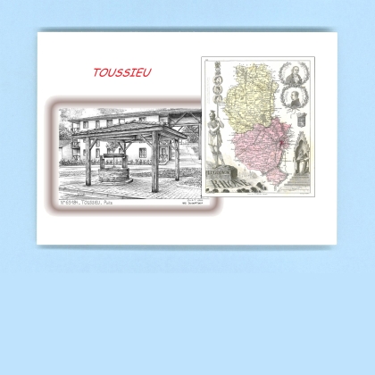 Cartes Postales impression Noir avec dpartement sur la ville de TOUSSIEU Titre : puits