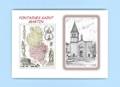 Cartes Postales impression Noir avec dpartement sur la ville de FONTAINES ST MARTIN Titre : eglise