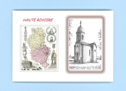 Cartes Postales impression Noir avec dpartement sur la ville de HAUTE RIVOIRE Titre : chapelle