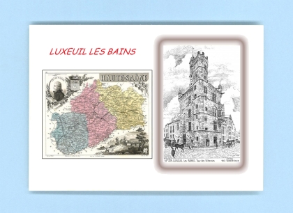 Cartes Postales impression Noir avec dpartement sur la ville de LUXEUIL LES BAINS Titre : tour des echevins
