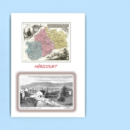 Cartes Postales impression Noir avec dpartement sur la ville de HERICOURT Titre : vue