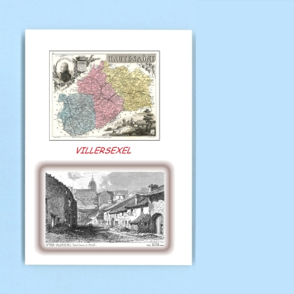 Cartes Postales impression Noir avec dpartement sur la ville de VILLERSEXEL Titre : vue