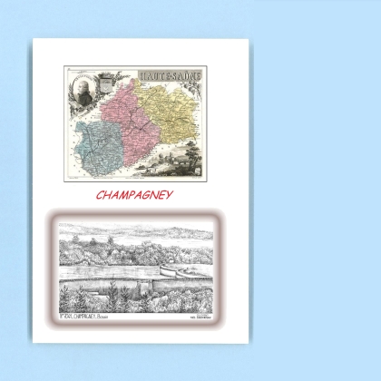 Cartes Postales impression Noir avec dpartement sur la ville de CHAMPAGNEY Titre : bassin