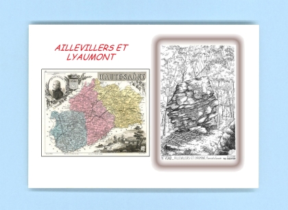 Cartes Postales impression Noir avec dpartement sur la ville de AILLEVILLERS ET LYAUMONT Titre : pierre de la caraude