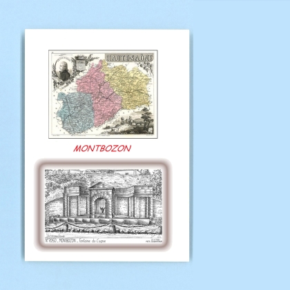 Cartes Postales impression Noir avec dpartement sur la ville de MONTBOZON Titre : fontaine du cygne