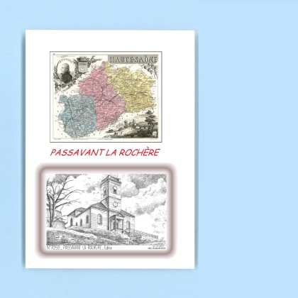 Cartes Postales impression Noir avec dpartement sur la ville de PASSAVANT LA ROCHERE Titre : eglise