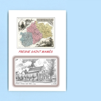 Cartes Postales impression Noir avec dpartement sur la ville de FRESNE ST MAMES Titre : eglise
