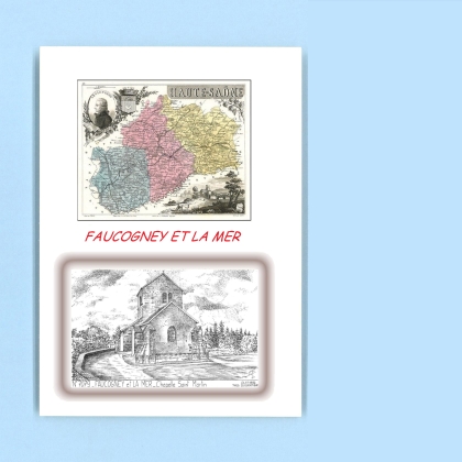 Cartes Postales impression Noir avec dpartement sur la ville de FAUCOGNEY ET LA MER Titre : chapelle st martin