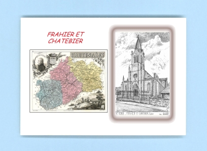 Cartes Postales impression Noir avec dpartement sur la ville de FRAHIER ET CHATEBIER Titre : eglise