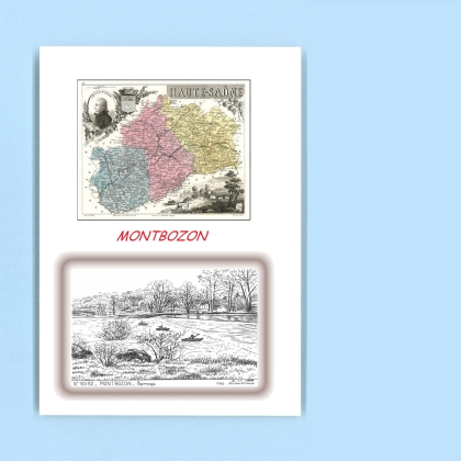 Cartes Postales impression Noir avec dpartement sur la ville de MONTBOZON Titre : barrage