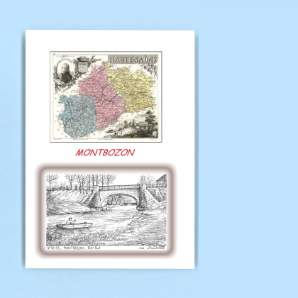 Cartes Postales impression Noir avec dpartement sur la ville de MONTBOZON Titre : petit pont