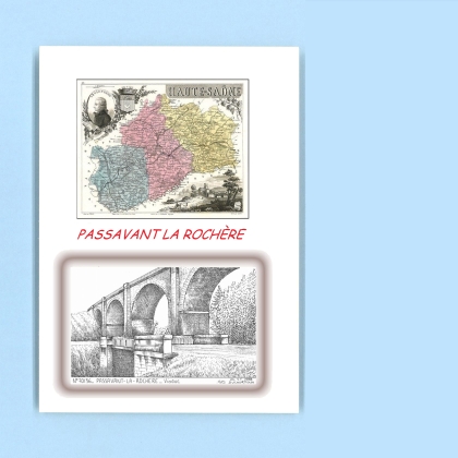 Cartes Postales impression Noir avec dpartement sur la ville de PASSAVANT LA ROCHERE Titre : viaduc
