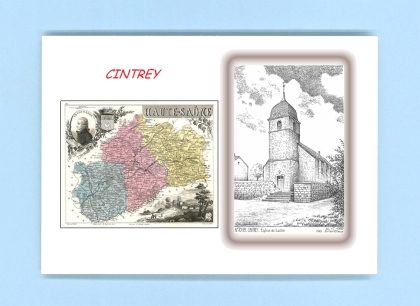 Cartes Postales impression Noir avec dpartement sur la ville de CINTREY Titre : eglise de laitre