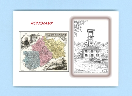 Cartes Postales impression Noir avec dpartement sur la ville de RONCHAMP Titre : puits sainte marie