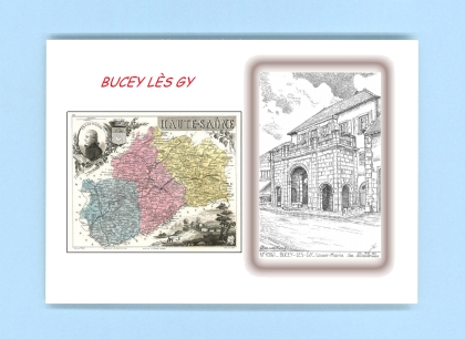 Cartes Postales impression Noir avec dpartement sur la ville de BUCEY LES GY Titre : lavoir