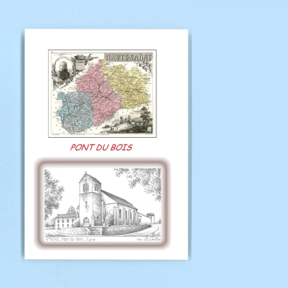 Cartes Postales impression Noir avec dpartement sur la ville de PONT DU BOIS Titre : eglise