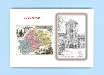 Cartes Postales impression Noir avec dpartement sur la ville de HERICOURT Titre : tour du chateau
