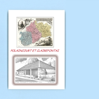 Cartes Postales impression Noir avec dpartement sur la ville de POLAINCOURT ET CLAIREFONTAI Titre : lavoir