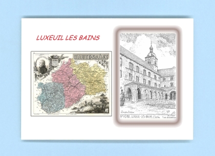 Cartes Postales impression Noir avec dpartement sur la ville de LUXEUIL LES BAINS Titre : cloitre