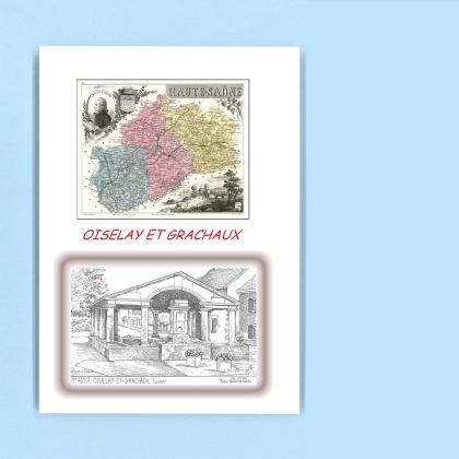 Cartes Postales impression Noir avec dpartement sur la ville de OISELAY ET GRACHAUX Titre : lavoir