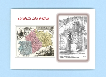 Cartes Postales impression Noir avec dpartement sur la ville de LUXEUIL LES BAINS Titre : st colomban (sculpteur Grange)