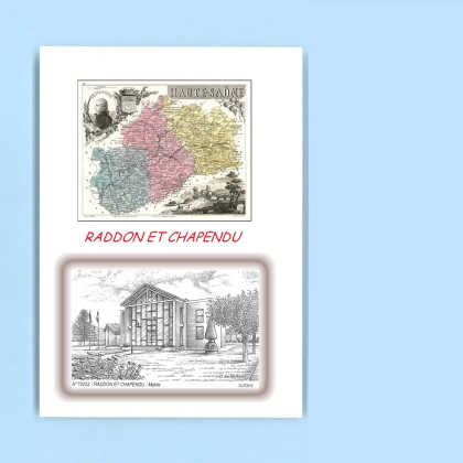 Cartes Postales impression Noir avec dpartement sur la ville de RADDON ET CHAPENDU Titre : mairie