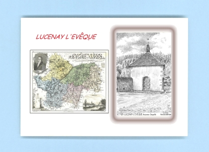 Cartes Postales impression Noir avec dpartement sur la ville de LUCENAY L EVEQUE Titre : ancienne chapelle