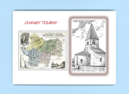Cartes Postales impression Noir avec dpartement sur la ville de CHANGY TOURNY Titre : chapelle de changy 12e s