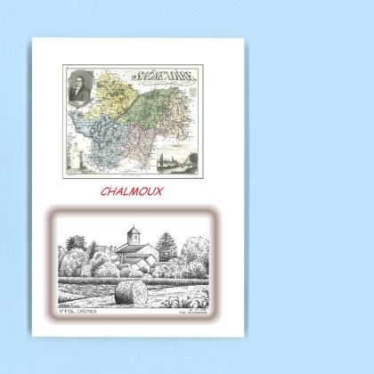 Cartes Postales impression Noir avec dpartement sur la ville de CHALMOUX Titre : vue
