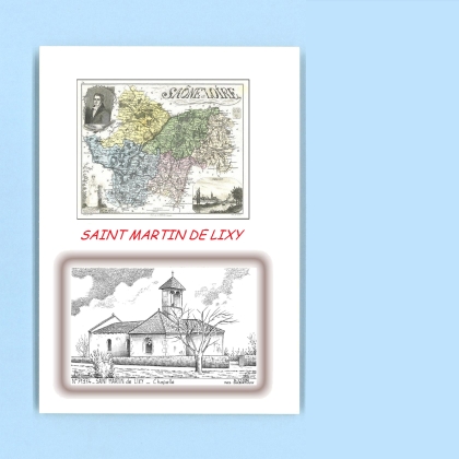 Cartes Postales impression Noir avec dpartement sur la ville de ST MARTIN DE LIXY Titre : chapelle