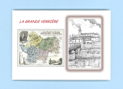 Cartes Postales impression Noir avec dpartement sur la ville de LA GRANDE VERRIERE Titre : vue