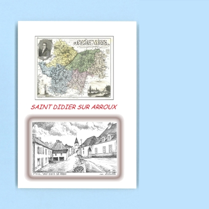 Cartes Postales impression Noir avec dpartement sur la ville de ST DIDIER SUR ARROUX Titre : vue